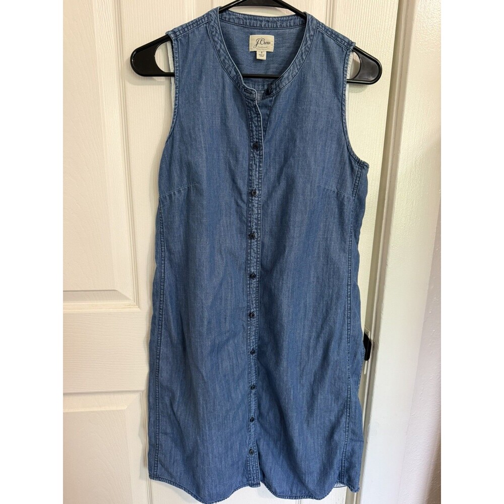 J.CREW Denim Sleeveless Denim Dress Blue Size Small Western Concert Cottagecore